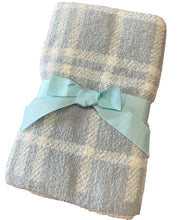 Load image into Gallery viewer, Baby Blue Plaid Barefoot Dreams Blanket Dupe
